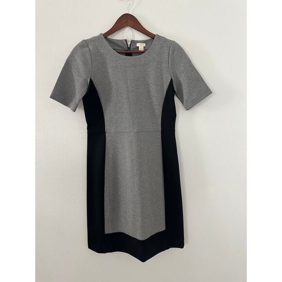 J. Crew Ponte Jersey Dress size 0 Black Gray - Picture 2 of 5